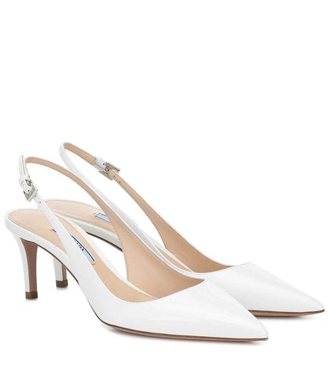 white prada herls|Prada slingback heels white.